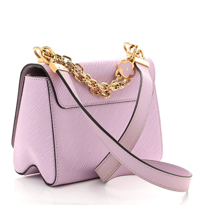 Epi Twist Monogram Flower Chain Shoulder Bag MM Wisteria Pink Purple