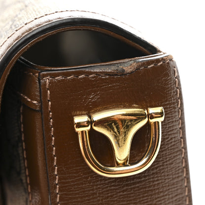 GG Supreme Monogram Web Mini Horsebit 1955 Shoulder Bag Beige Brown Sugar
