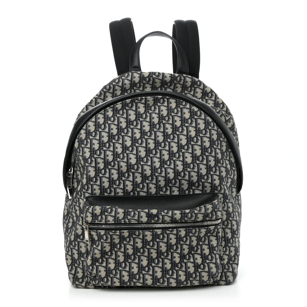 Oblique Calfskin Rider Backpack Beige Black