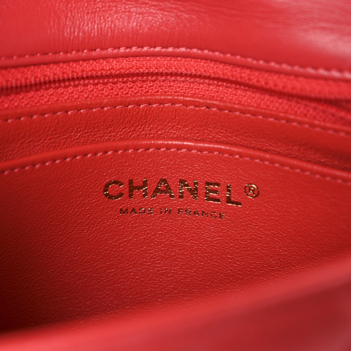 Lambskin Quilted Mini Square Flap Red