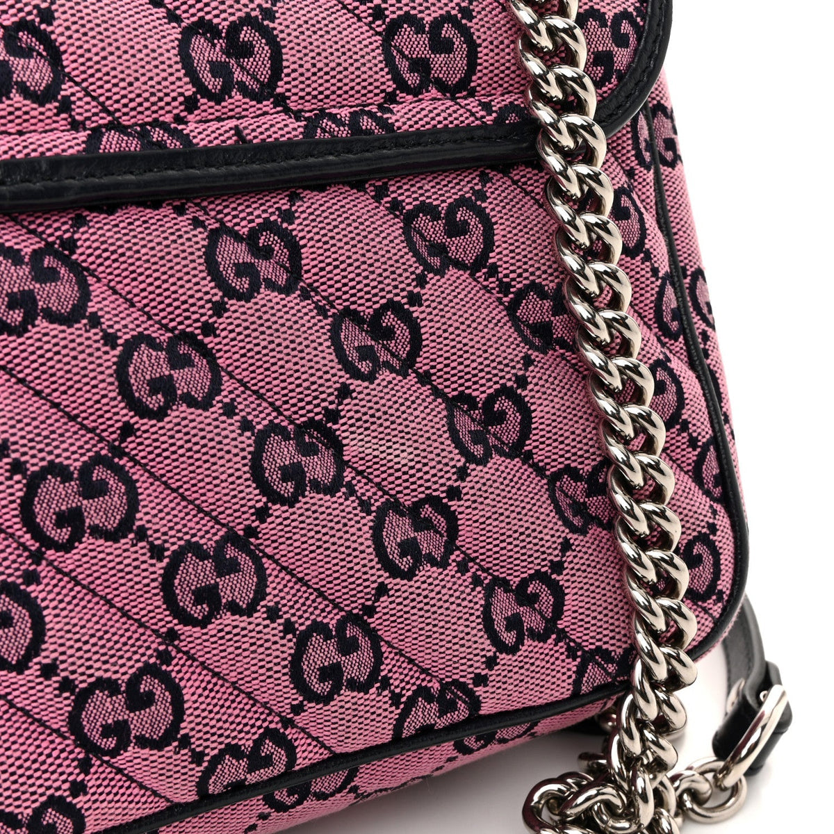 Monogram Multicolor Matelasse Diagonal Small GG Marmont Shoulder Bag Pink Blue