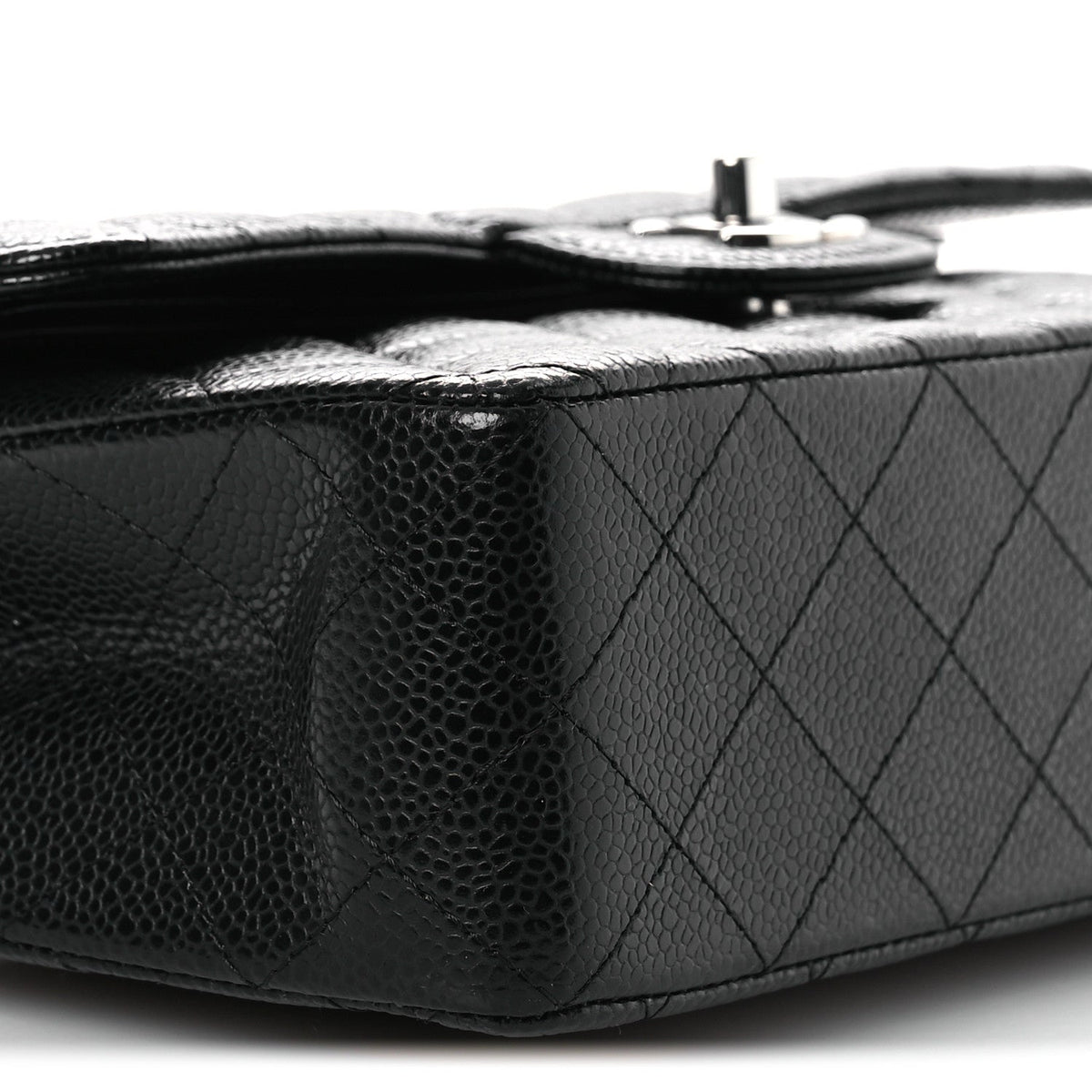 Caviar Quilted Small Double Flap Black