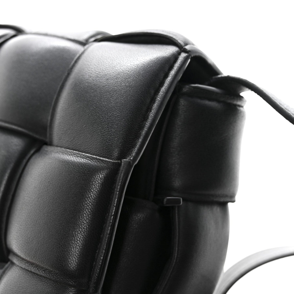 Nappa Maxi Intreccio Padded Cassette Crossbody Bag Black