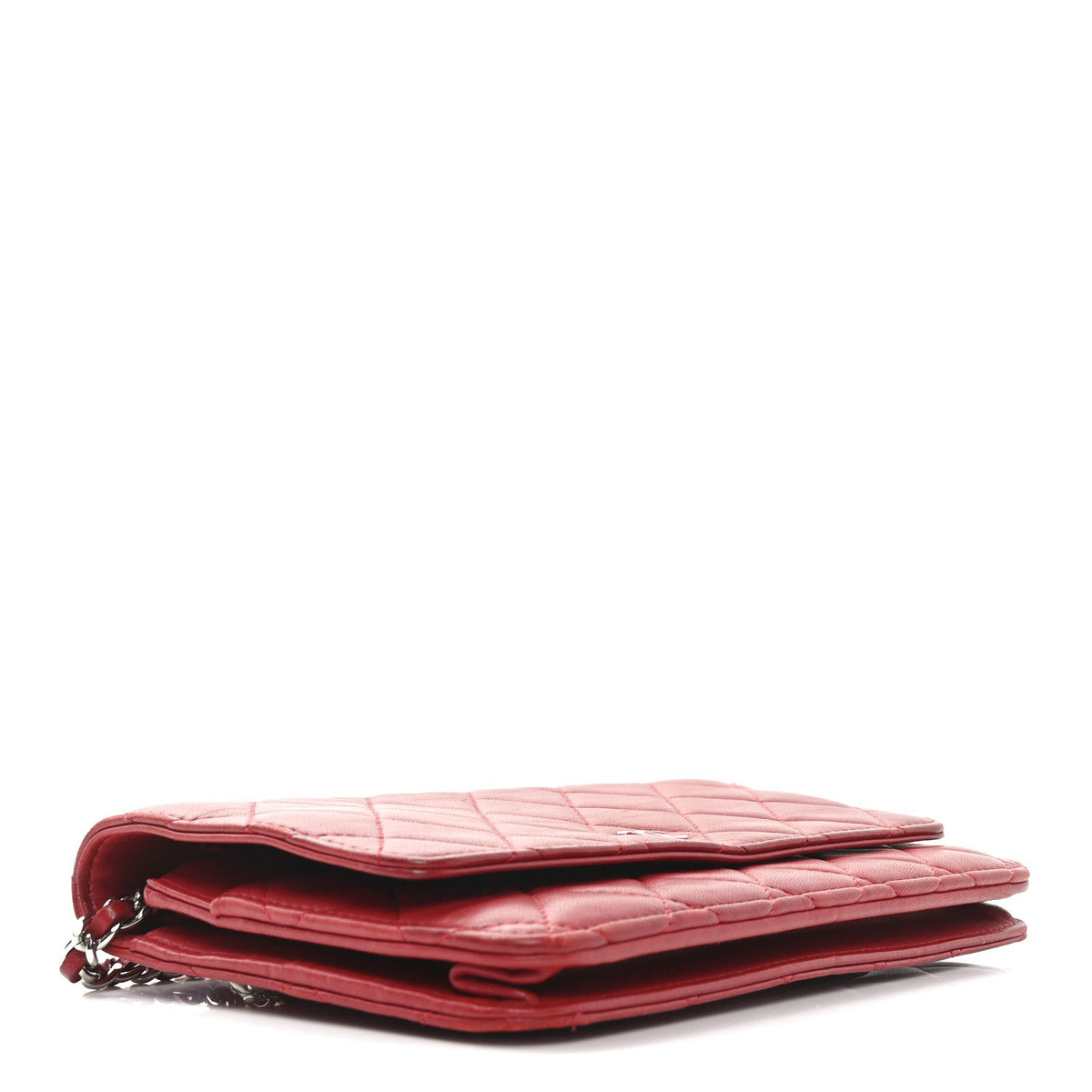 Lambskin Quilted Wallet On Chain WOC Red Pink