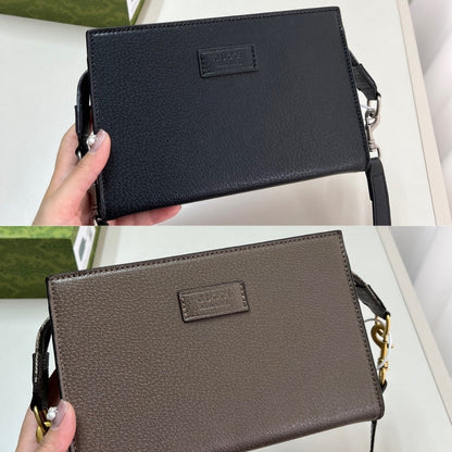 GUCCI SUPER MINI GG LEATHER CROSSBODY BAG 15CM