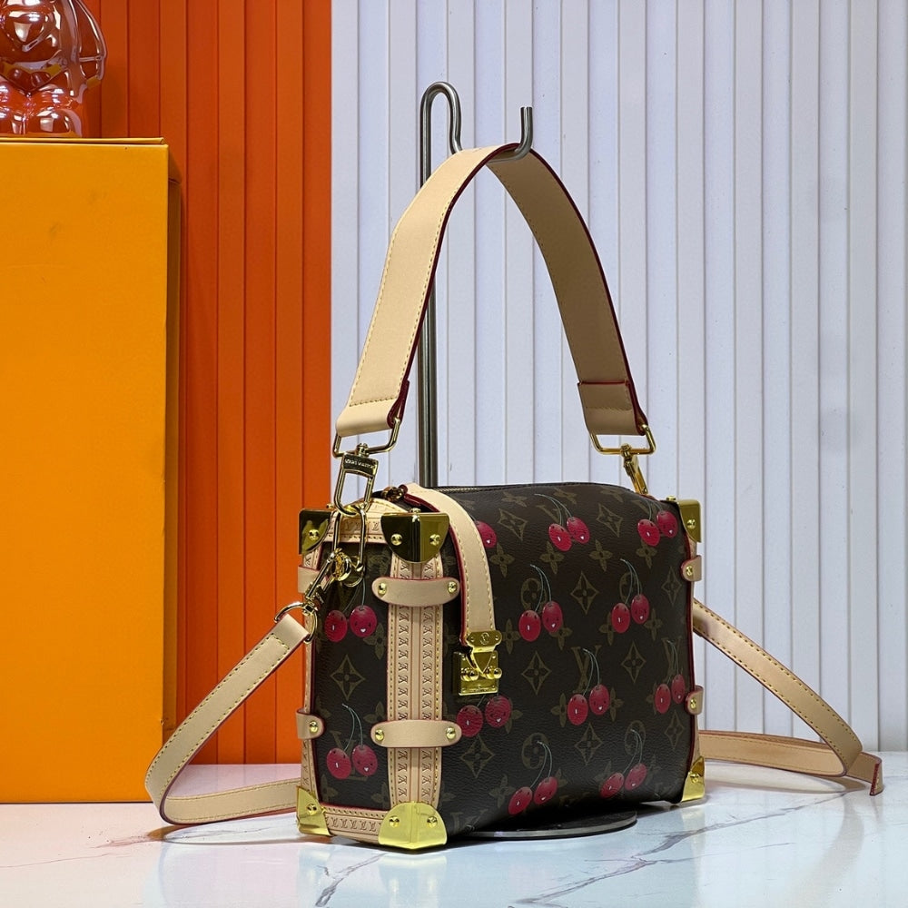LOUIS VUITTON X TAKASHI MURAKAMI MONOGRAM CERISE SIDE TRUNK MM 21CM BROWN M14278