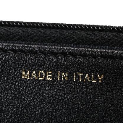 Lambskin Pearl Strass Quilted CC Wallet on Chain WOC Black