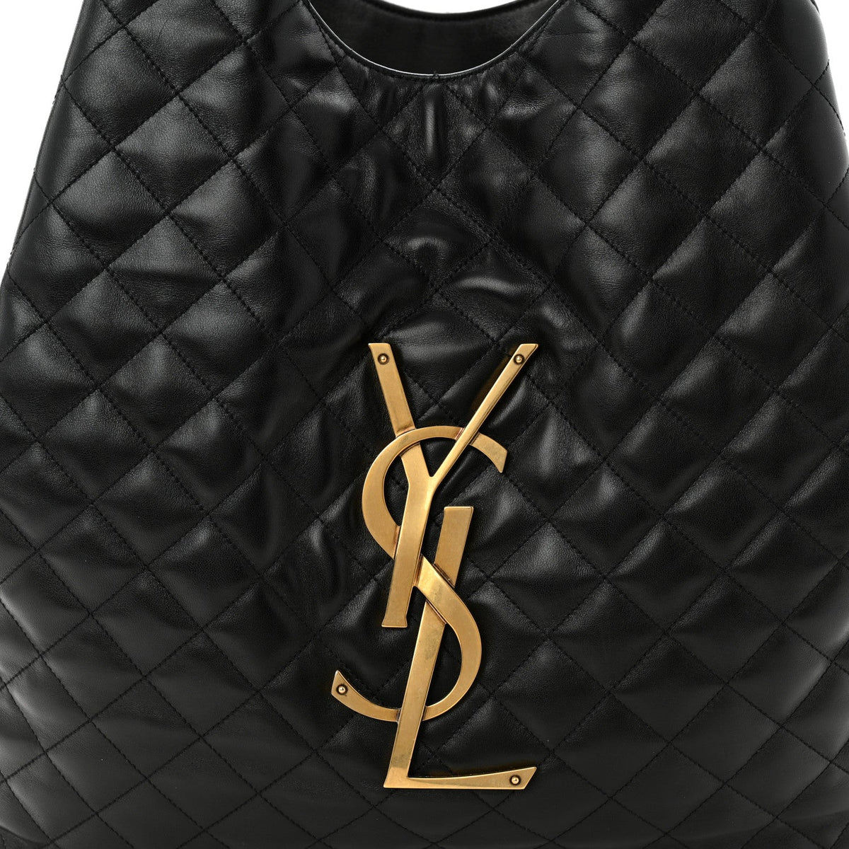 Lambskin Quilted Maxi Icare Shopping Tote Black