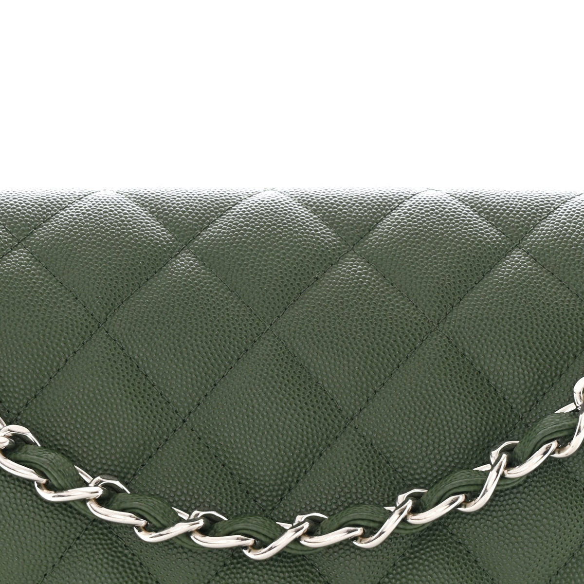 Caviar Quilted Jumbo Double Flap Green