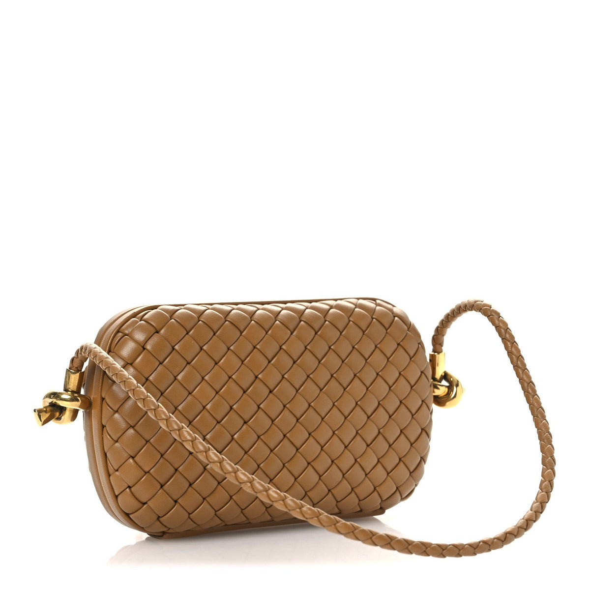 Calfskin Intrecciato Knot On Strap Camel