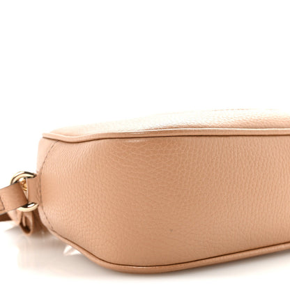 Pebbled Calfskin Small Soho Disco Bag Camelia