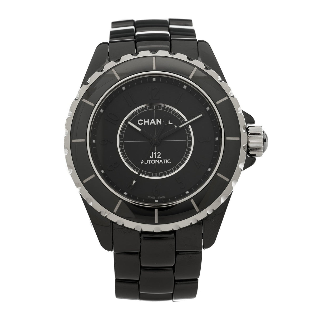 Stainless Steel Ceramic 38mm J12 Phantom Automatic Watch Black