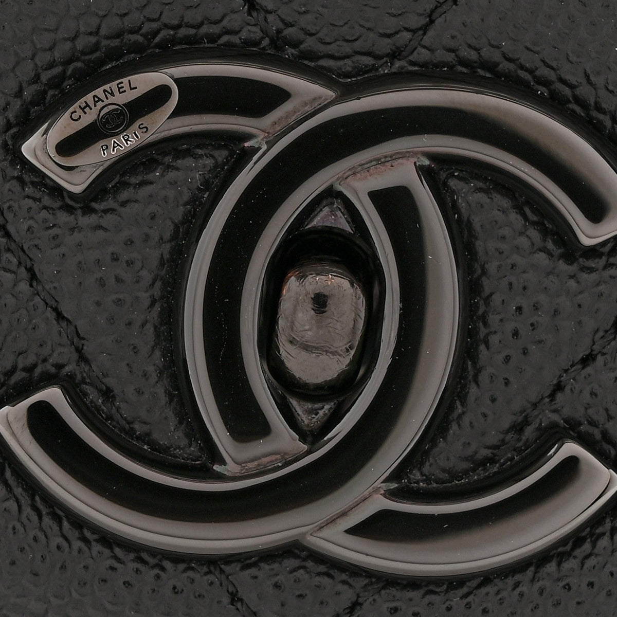 Caviar Chevron Quilted Medium Coco Handle Flap So Black