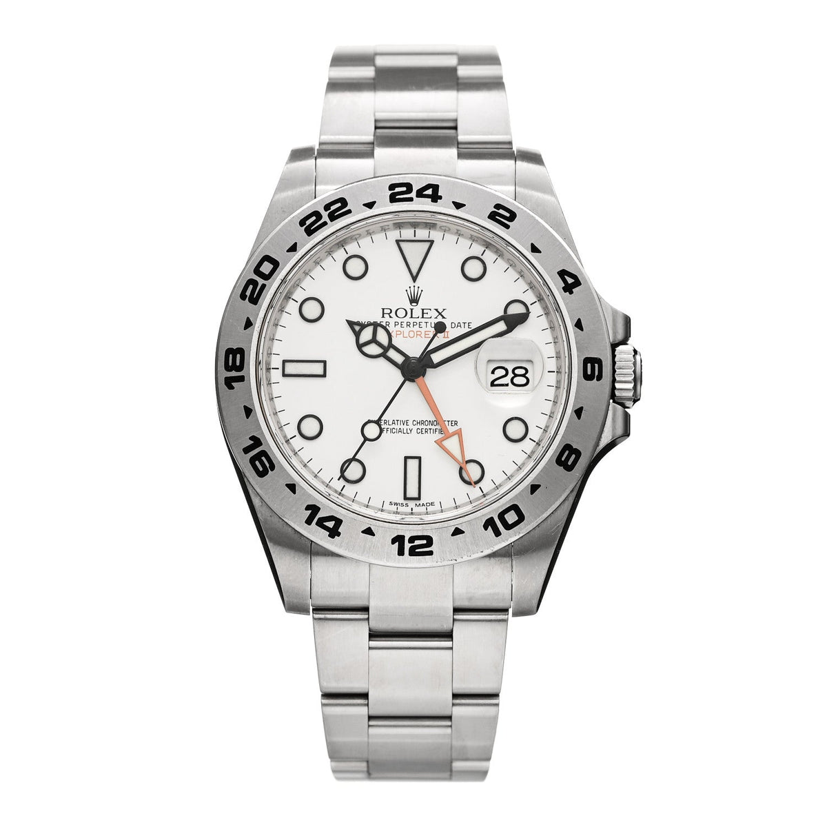 Stainless Steel 42mm Oyster Perpetual Date Explorer II Watch White 216570