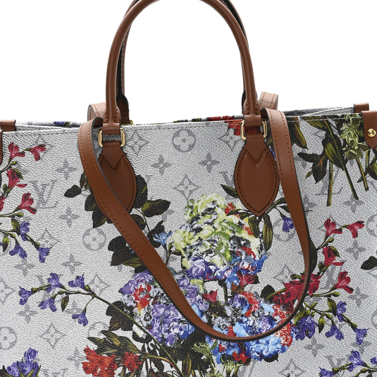 Metallic Monogram LV Garden OnTheGo MM Silver
