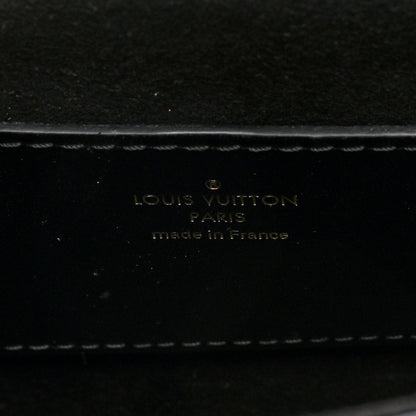 Calfskin Reverse Monogram Studded Twist Shoulder Bag MM Black Gold