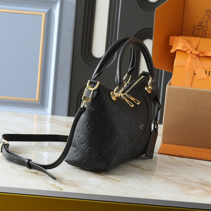 LOUIS VUITTON HANDBAG MONOGRAM EMPREINTE V TOTE BB BLACK 27CM