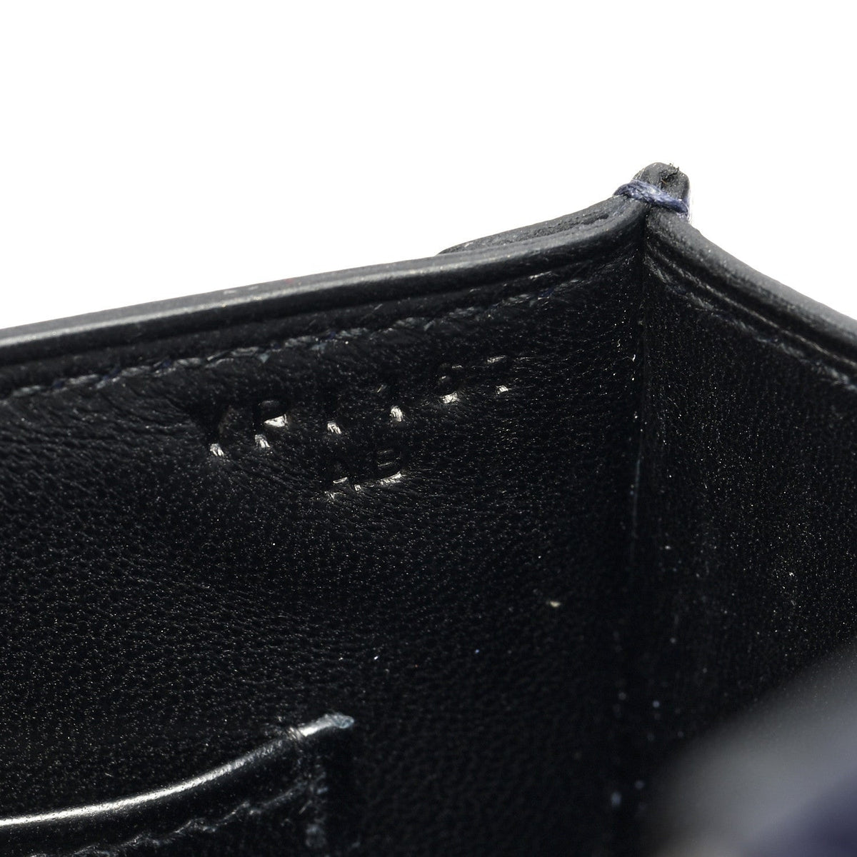 Epsom Shiny Alligator Mini Verrou Chaine Bag Bleu Encre Black