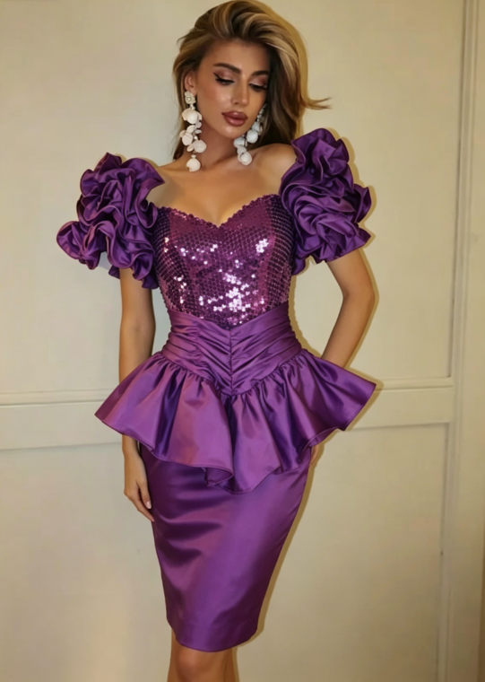 Unique Purple Short Prom Dress, Formal Evening Dress T1496