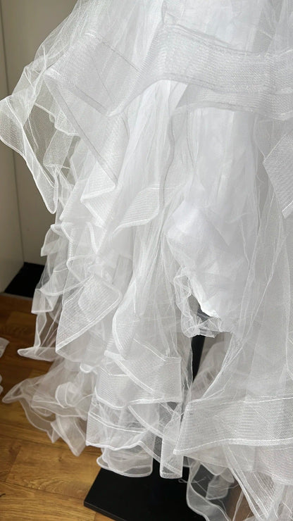Charming Homecoming Dress Sweetheart Pearl Tulle Hi-Lo Back to School Outfits Party Dress  D6453