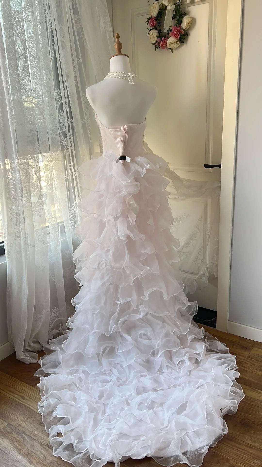 Stunning Homecoming Dress Strapless Tulle Hi-Lo Bowknot Back to School Outfits Party Dress  D6454