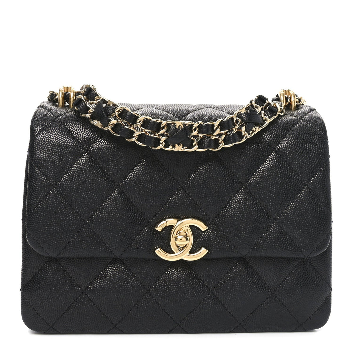 Caviar Quilted Mini Coco First Flap Black