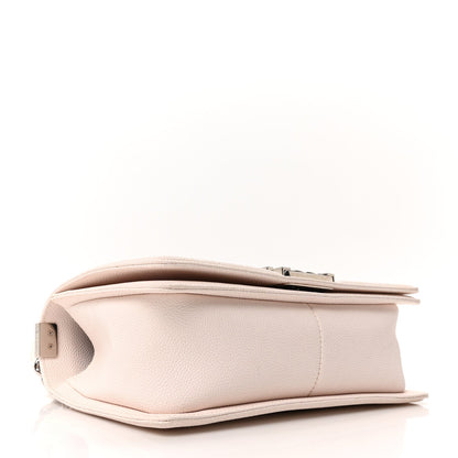 Caviar Quilted Medium Boy Flap Ivory