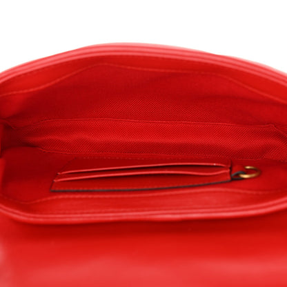 Calfskin Matelasse Double G Studs Mini Torchon GG Marmont Shoulder Bag Hibiscus Red