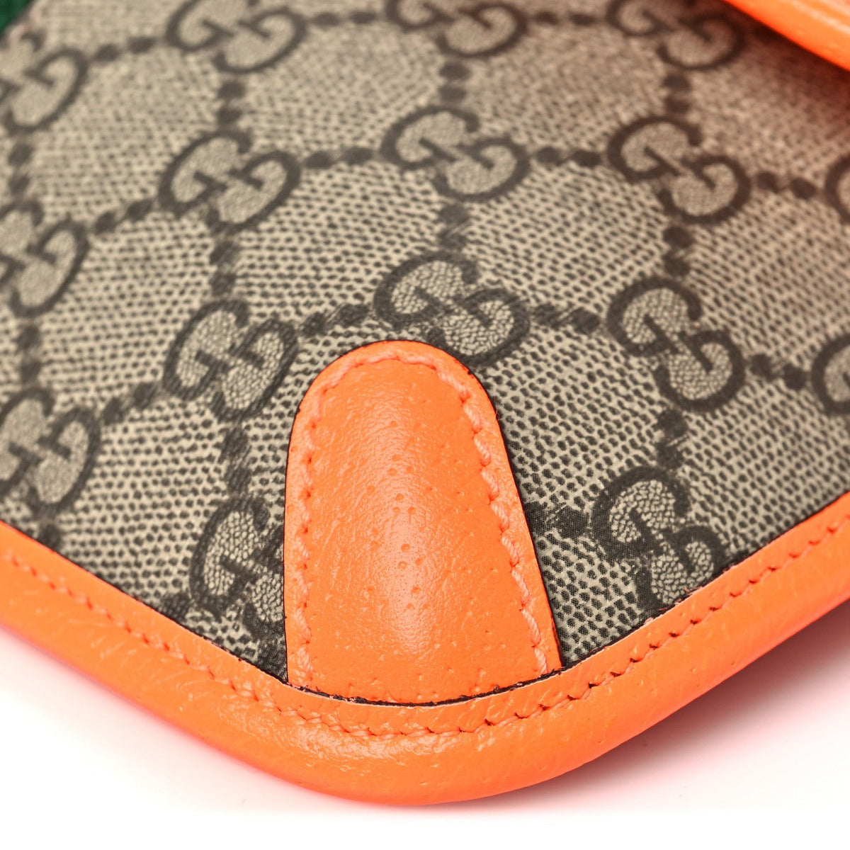 GG Supreme Monogram Web Small Ophidia Belt Bag Beige Ebony Orange Fluo