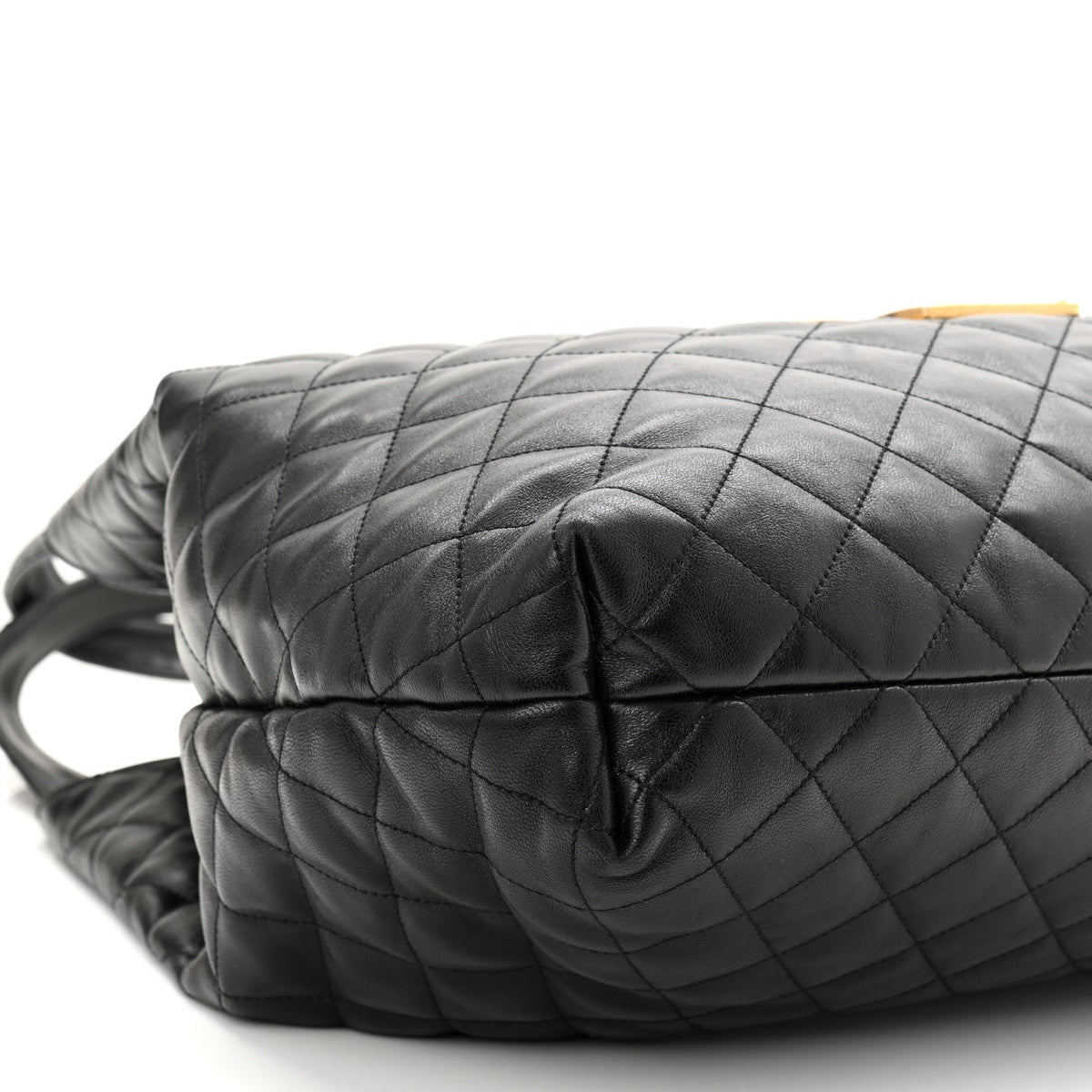 Lambskin Quilted Maxi Icare Shopping Tote Black