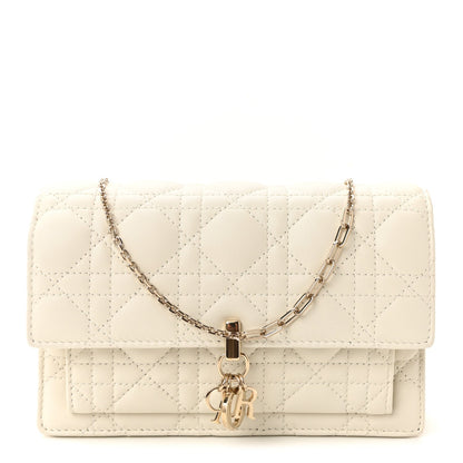 Lambskin Cannage Miss Dior Chain Pouch Latte
