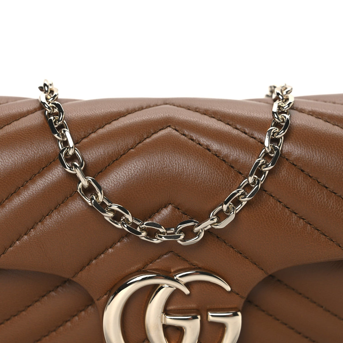 Lambskin Matelasse Mini GG Marmont Shoulder Bag Brown