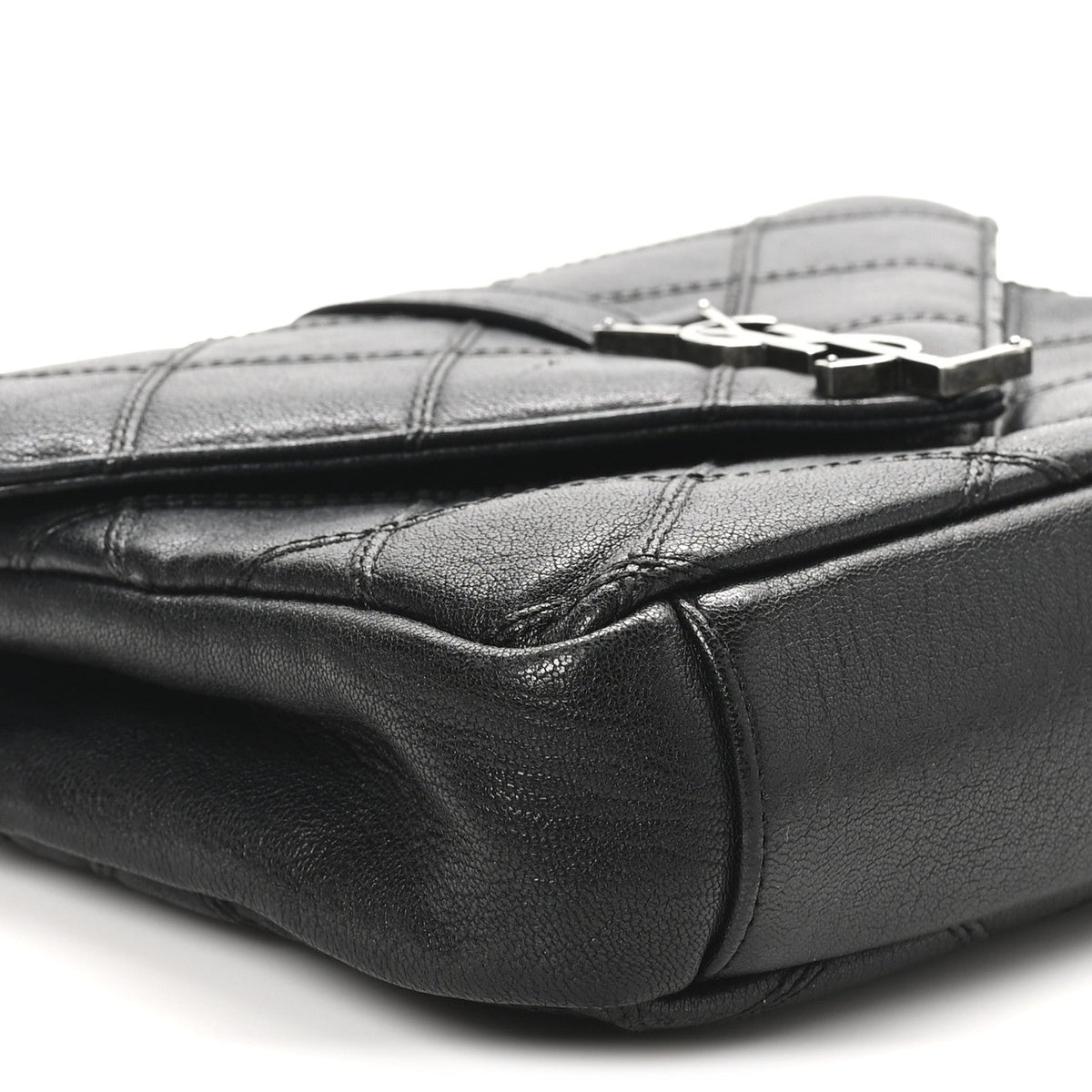 Calfskin Matelasse Diamond Quilted Monogram Medium College Bag Black