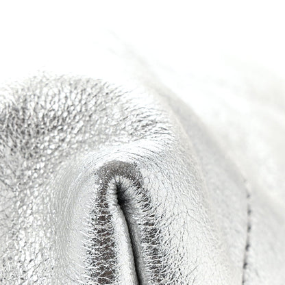 Metallic Calfskin Quilted Chanel 22 Silver