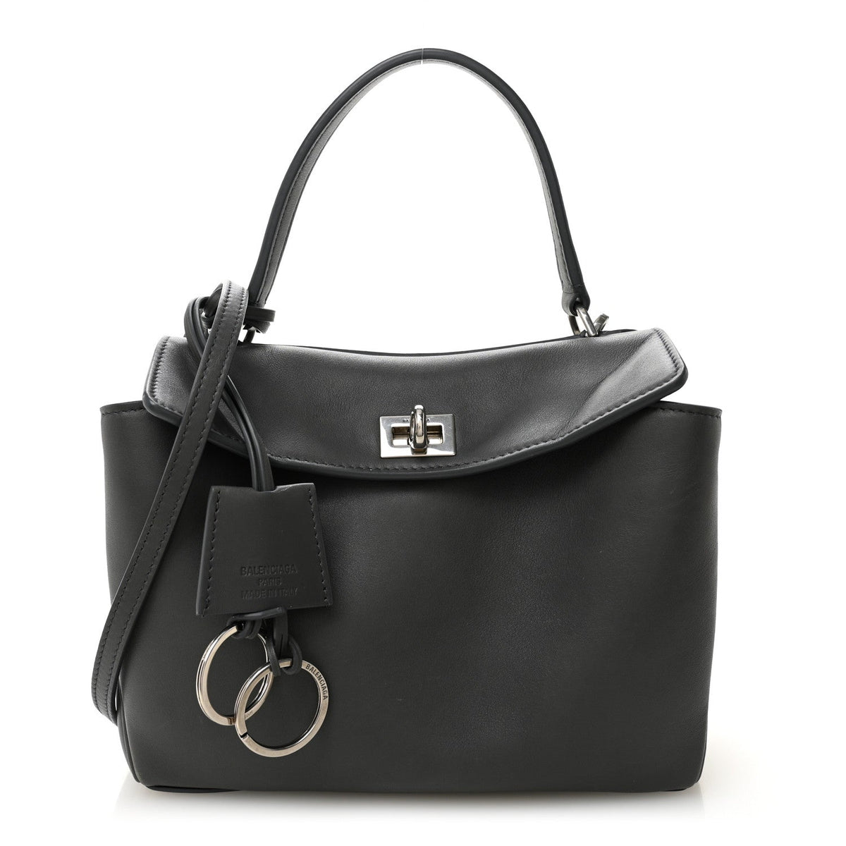 Natural Smooth Calfskin Mini Rodeo Top Handle Handbag Grey