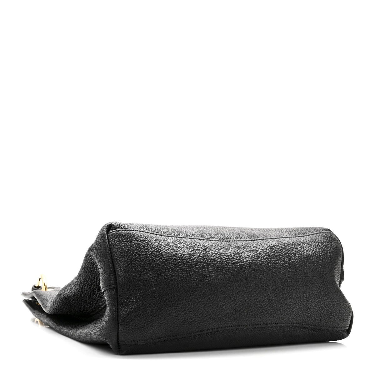 Vitello Phenix Embossed Logo Hobo Black