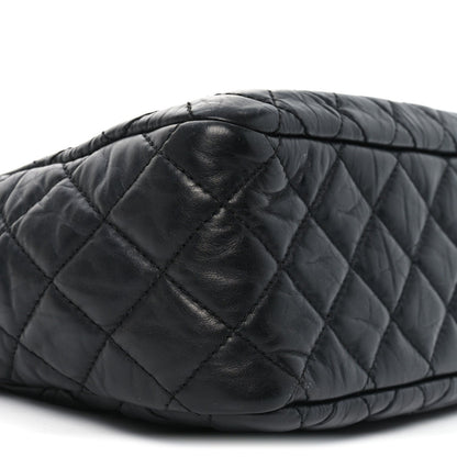 Aged Calfskin Quilted Medium Reissue Camera Case Black