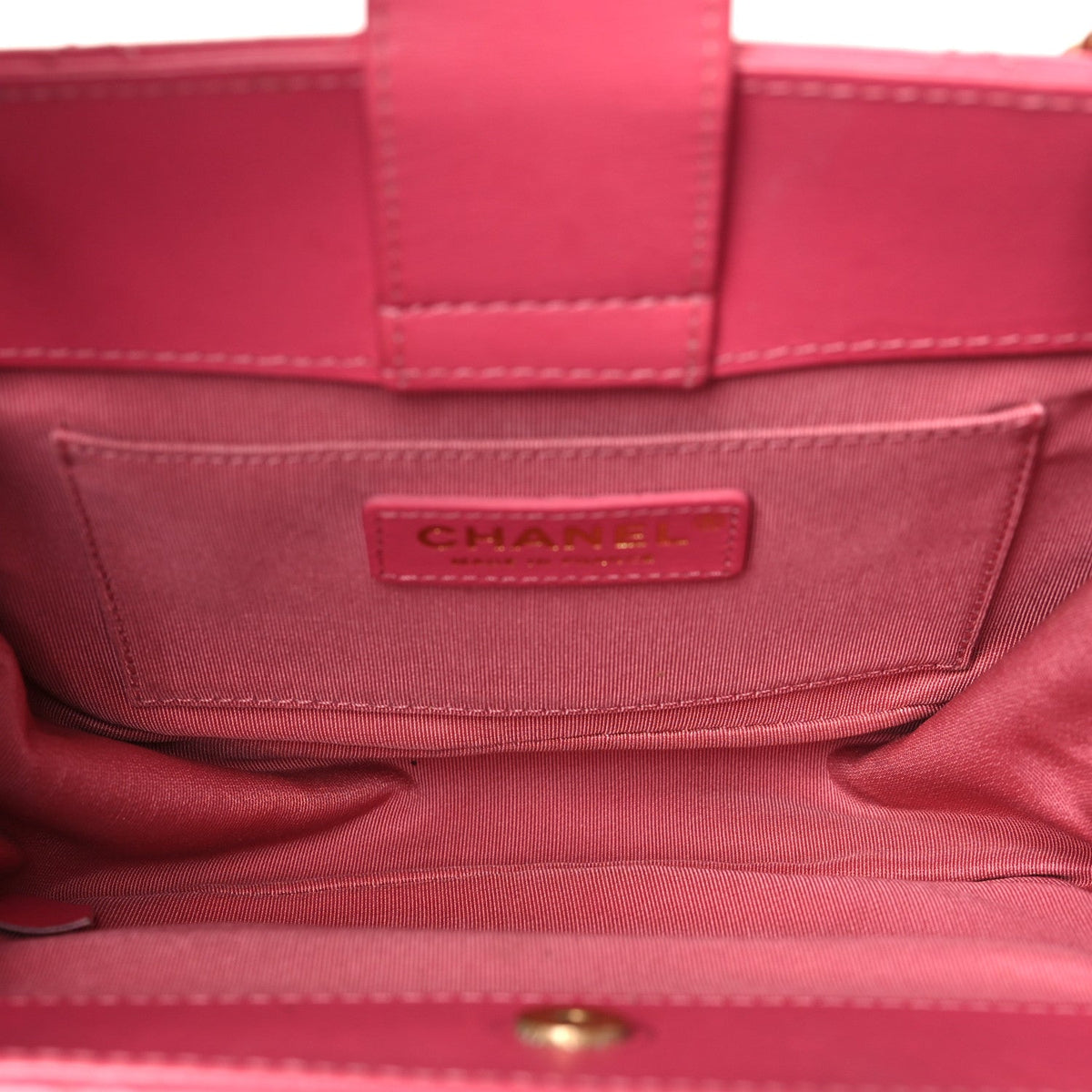 Calfskin Quilted Small CC Chain Accordion Tote Pink