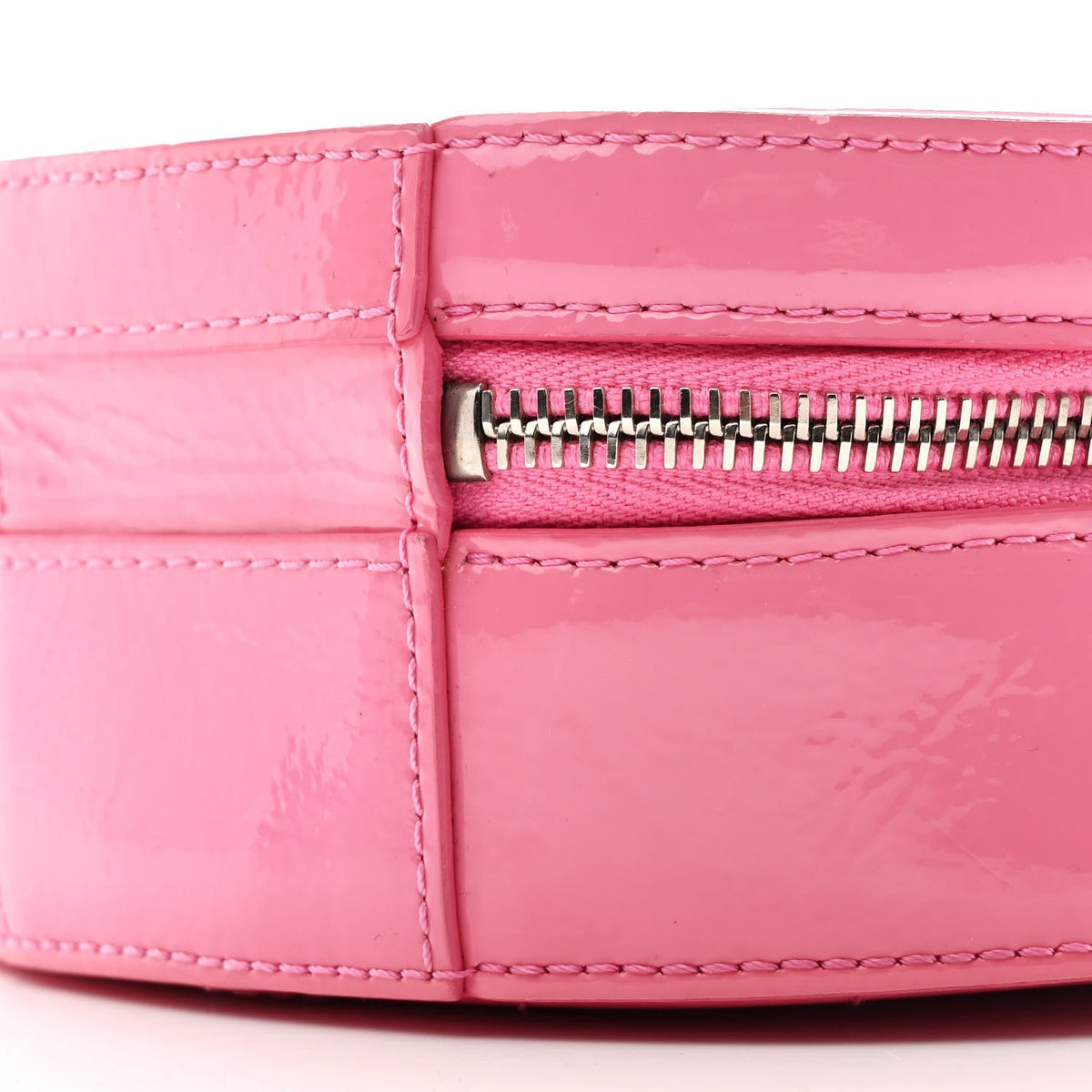 Glazed Calfskin Round As Earth Evening Bag Pink