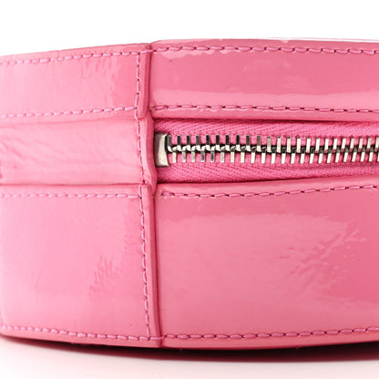 Glazed Calfskin Round As Earth Evening Bag Pink