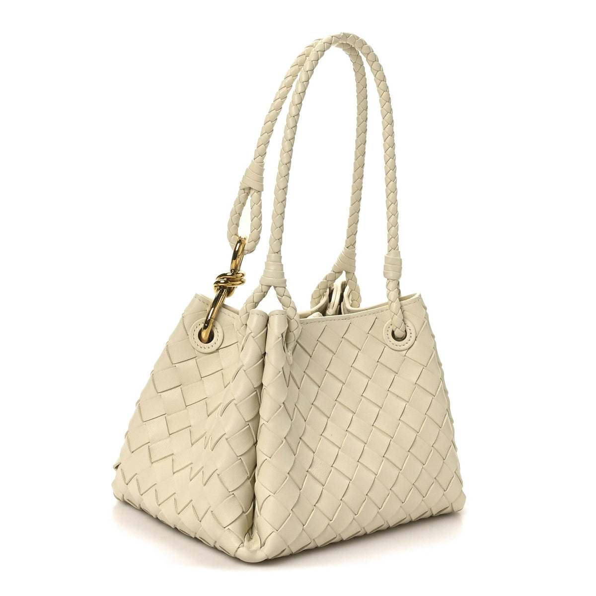 Nappa Intrecciato Small Parachute Shoulder Bag Sea Salt