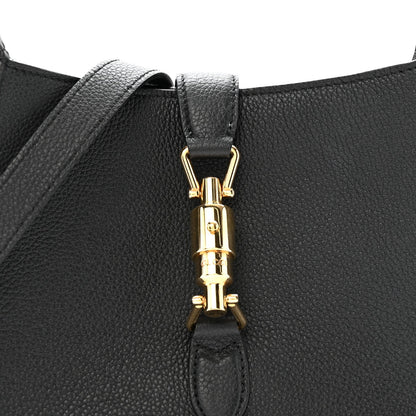 Pebbled Calfskin Small Jackie 1961 Hobo Black