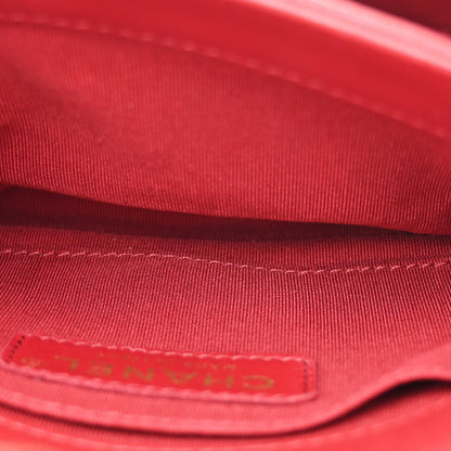 Lambskin Quilted CC Unchained Crossbody Red