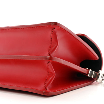 Patent Calfskin Monogram Lace Dauphine Mini Red