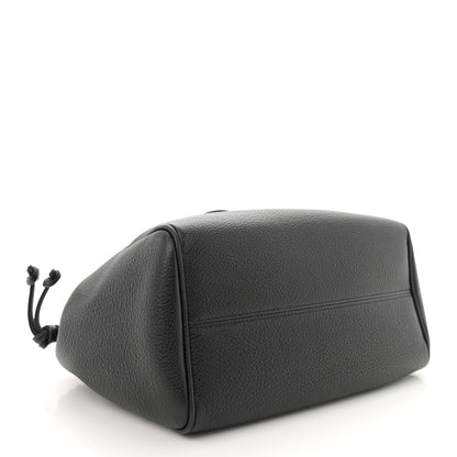 Calfskin Cuir Small Triomphe Cabas Drawstring Black