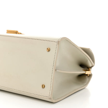 Smooth Calfskin Medium Classic Monogram Cassandra Top Handle Crema Soft Rouge Legion