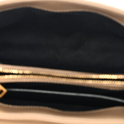 Calfskin Y Quilted Monogram Small Loulou Chain Satchel Dark Beige