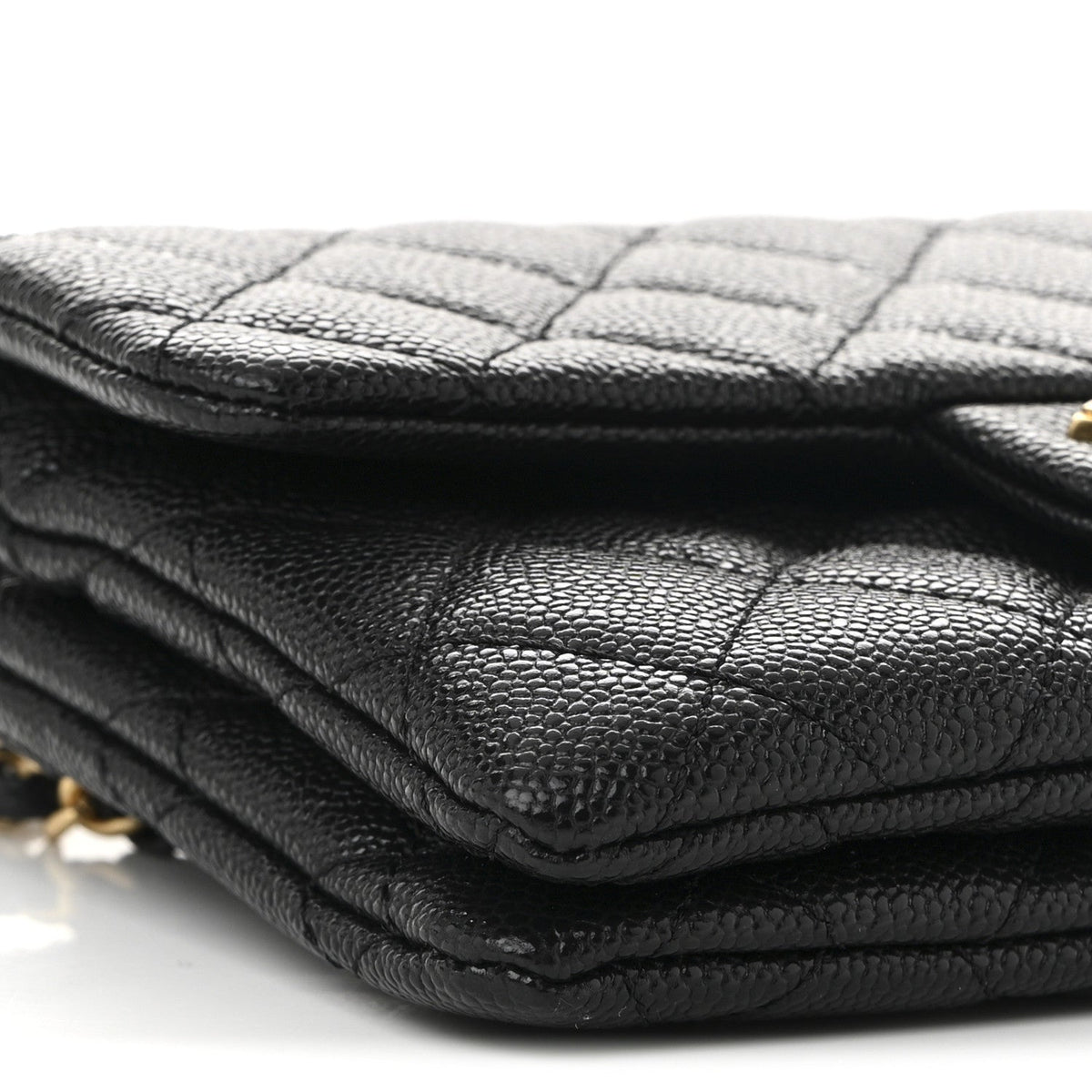 Shiny Caviar Pick Me Up Flap Belt Bag Black