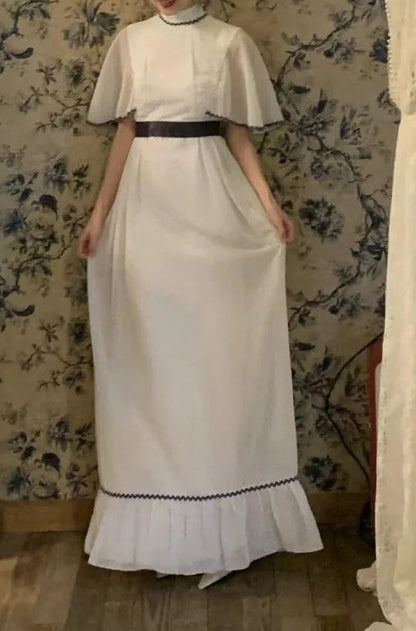 Elegant Prom Dress White Crew Neck Gala Dress Formal Dress Evening Dress  D4576
