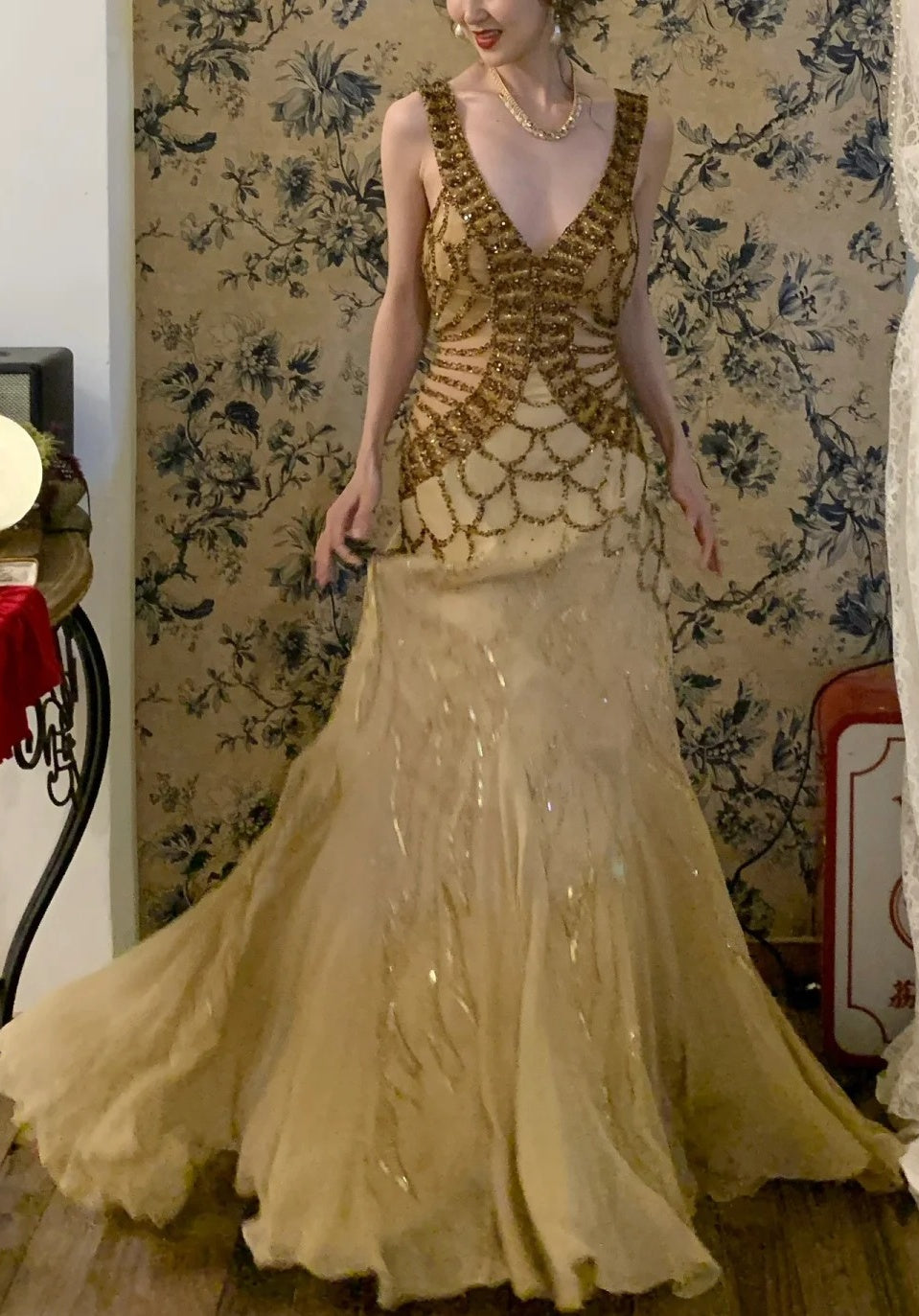 Gorgeous Prom Dress V-neck Mermaid Gala Dress Birthday Party Dress Evening Dress  D4578